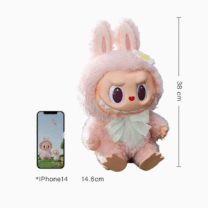 Popmart Park's limited-edition MOKOKO Sweetheart series labubu plastic plushie pendant figurine<span> - </span>Pink rubber-coated plush doll 【Mokoko Generation 2 Large】