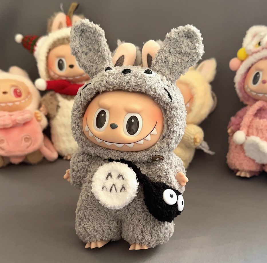 #1Labubu Cozy Critters Plush Set – Popmart Fuzzy Animal Series (Interactive & Poseable)