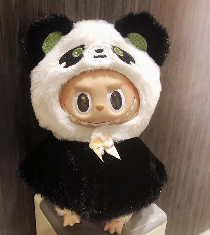 #3Labubu Snowy Snuggle Plush – Popmart Kawaii Animal Series (Removable Bow & Glow Ears)
