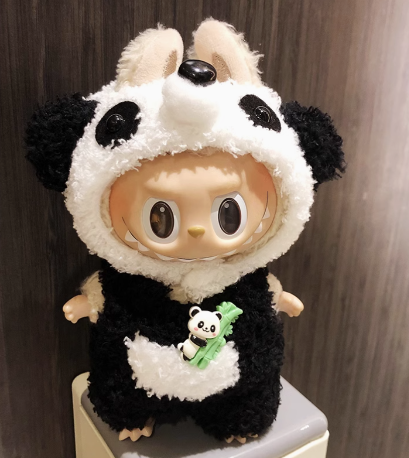 #3Labubu Panda Harmony Plush – Popmart Eco-Friendly Collectible (Glow-in-the-Dark Eyes Edition)