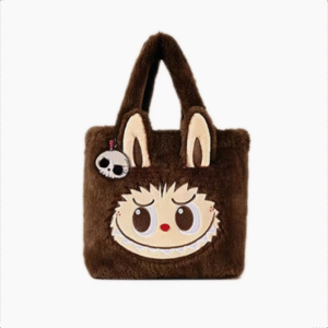 POPMART Foam Marte LABUBUB Christmas Gloves Shoulder plush Flip Tote figure crossbody bag around<span> - </span>Plush flip bag-labubu