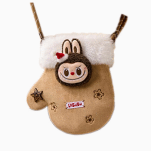 POPMART Foam Marte LABUBUB Christmas Gloves Shoulder plush Flip Tote figure crossbody bag around<span> - </span>Sparkly Christmas gloves doll bag