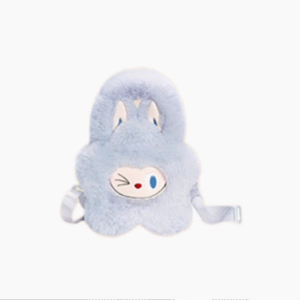 POPMART Foam Marte LABUBUB Christmas Gloves Shoulder plush Flip Tote figure crossbody bag around<span> - </span>Plush flower bag - Blue