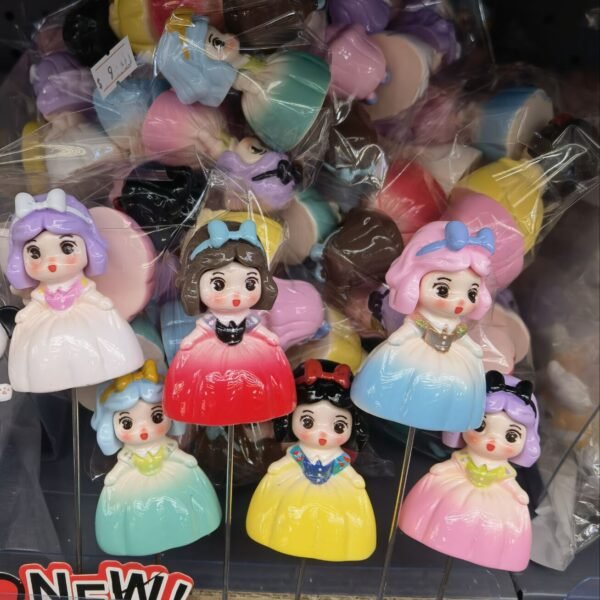 Cute Princess-Inspired Resin Flower Pot Stakes (6-Piece Set)