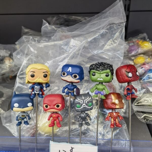Cute Superhero-Inspired Resin Flower Pot Stakes (8-Piece Set)