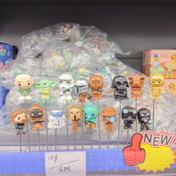 16Pcs Star Wars Inspired Mini Figure Garden Stakes Cute Yoda Darth Vader Flowerpot Decorative Plugs Kawaii Miniature Planter Decor Set